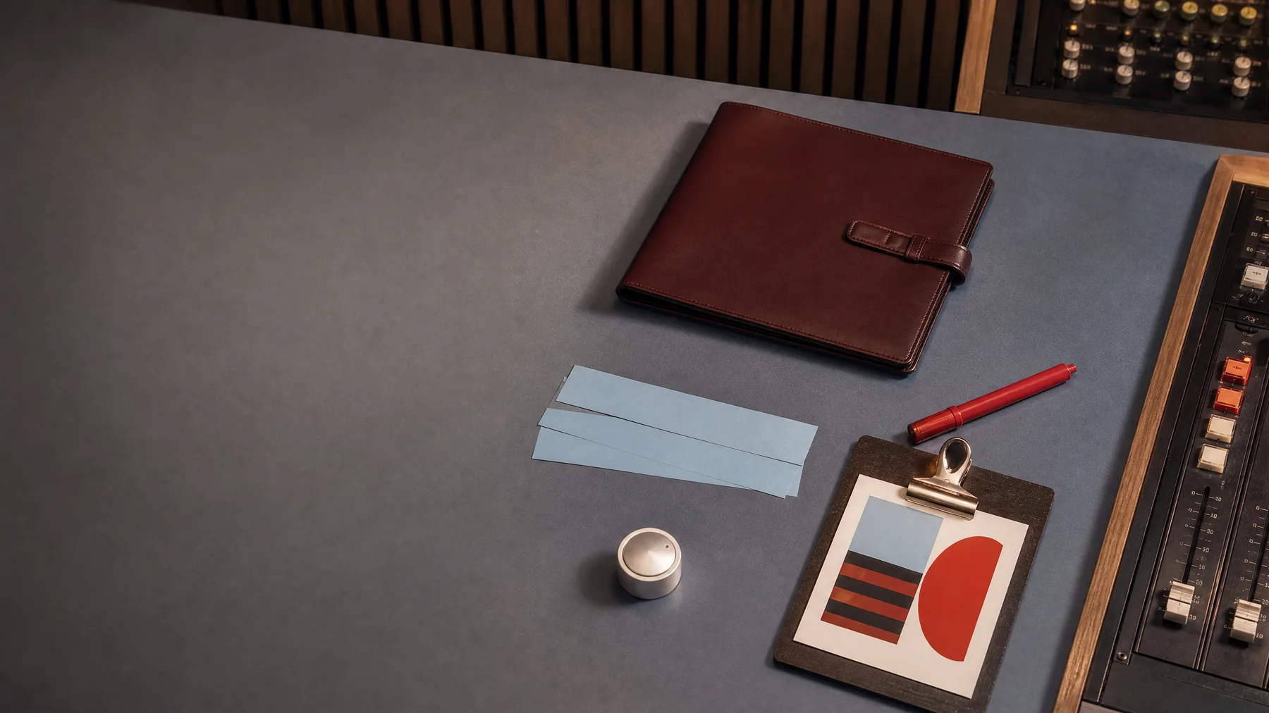 Career decision handoff arranged on a producer table